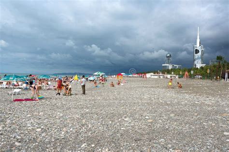 Batumi Georgia August 11 2018 People Are Ashore Sea In Batumi