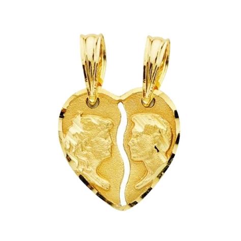 COLGANTE ORO AMARILLO CORAZON PAREJA Joyería Andrés