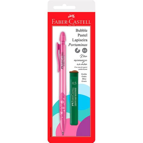 Lapiseira Bubble Pastel Rosa 0 5mm 1 Tubo De Grafite Faber Castell BT