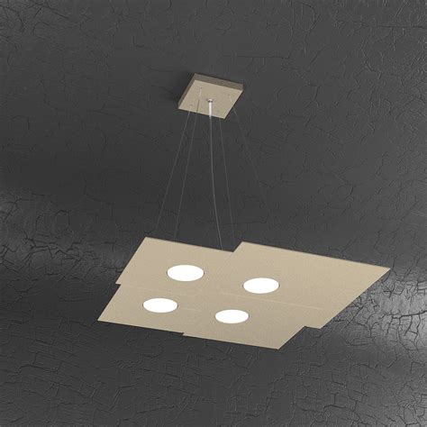 Plafoniera Top Light Plate Metallo Sabbia Luci Rettangolare