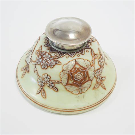 Bonhams A Silver Mounted Cameo Glass Inkwell By Thomas Webb And Sons London 1904