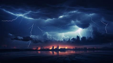 Premium AI Image | Ominous Lightning Clouds Background