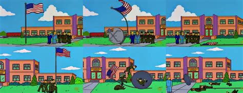 The Simpsons Milhouse Knocks Over The Flag Twice By Dlee1293847 On