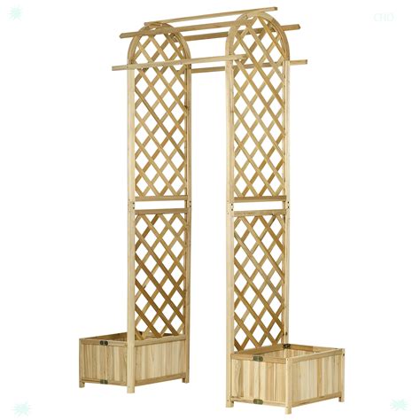 Arlmont And Co Outsunny Wooden Wedding Arch Garden Arch Arbor For Climbing Plants And Trellis