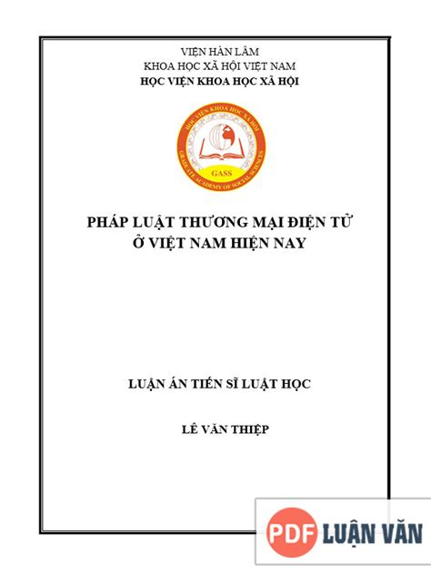 Luận án 2016 Pháp luật thương mại điện tử ở Việt Nam hiện nay Điện