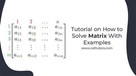 Tutorial On How To Solve Matrix With Examples Calltutors