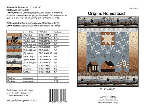 JKD-120 Origins Homestead - Scrap-bags™ PDF Quilt Pattern — Quilt Like