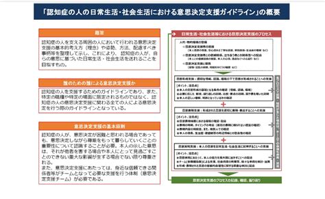 認知症の人の日常生活・社会生活における意思決定支援ガイドライン ケアマネの事業所を経営して日本をする