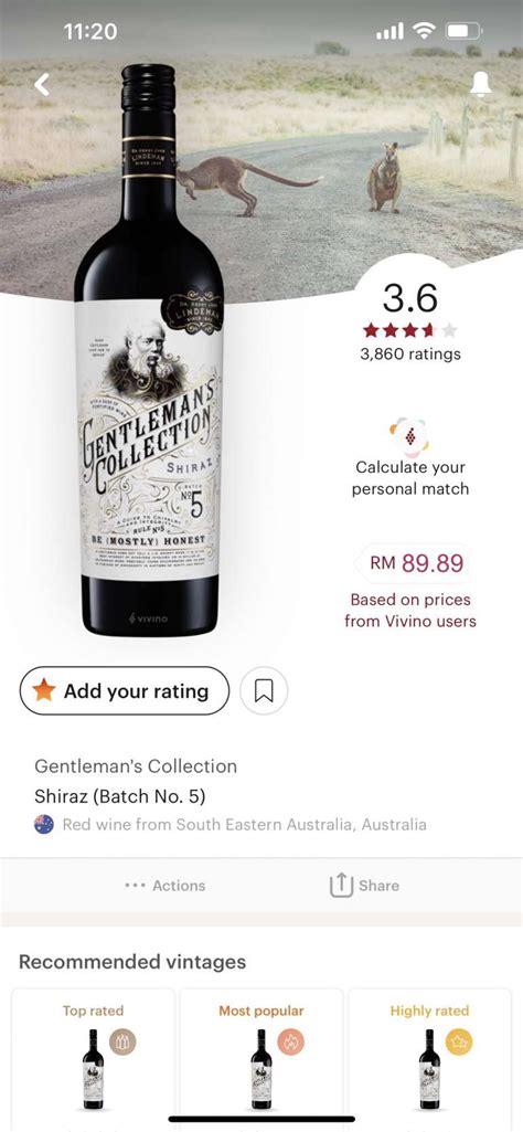 Lindemans Gentleman Collection Shiraz Wine Depot