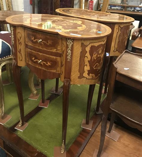 2 INLAID KIDNEY SHAPED TABLES Southgate Auction Rooms