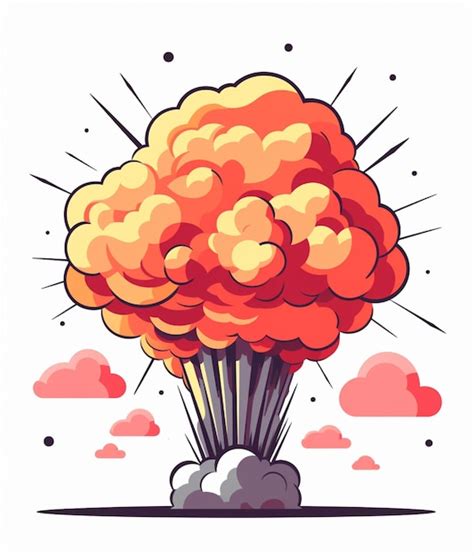 Premium AI Image Cartoon Explosion Cloud With A Big Explosion Cloud