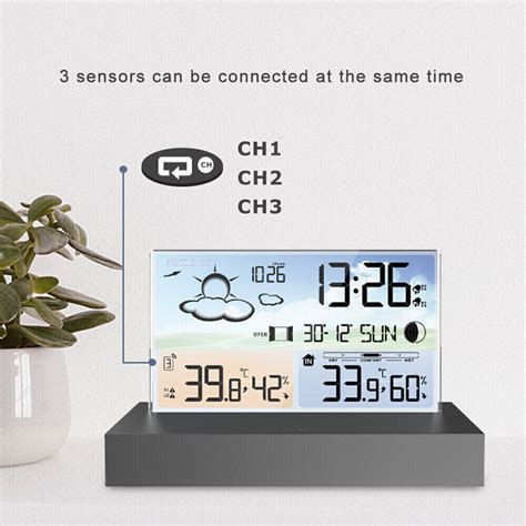 Digitale Wecker Wetterstation Funk Mit Farbdisplay Thermometer Innen