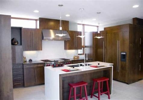 White And Dark Wood Waterfall Kitchen Island StyleMag Style Degree