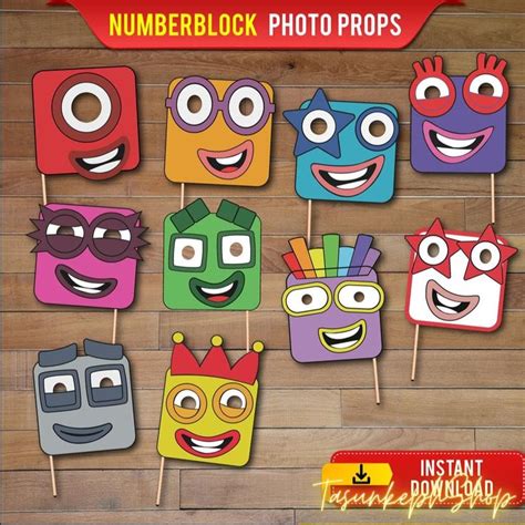 Printable Numberblock Photo Props Images For Numberblock Etsy In 2023