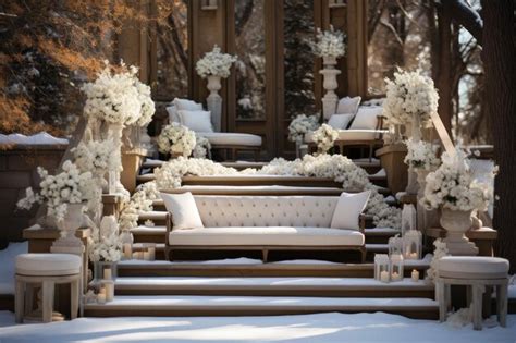 Premium AI Image | wedding stage outdoor for winter inspiration ideas