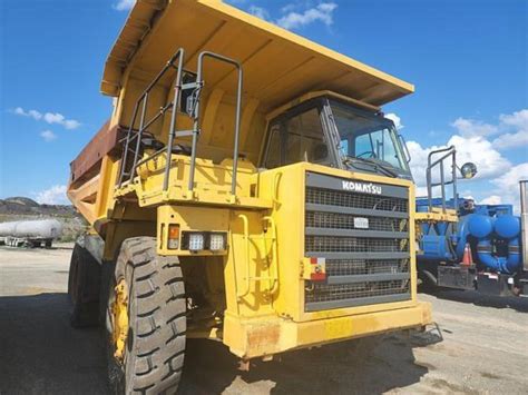 Komatsu rock truck off road in Sainte-Sophie, Quebec, Canada