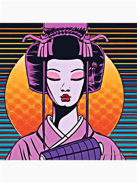 Retro Japanese Geisha Girl Vaporwave Cyberpunk Popart Urban Style