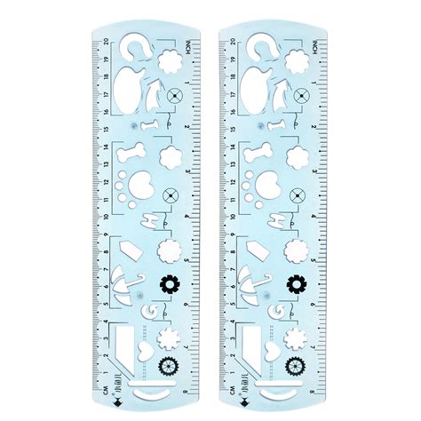Uxcell 2pcs Unbreakable Flexible Rulers 20cm/8" Double Scale ... 