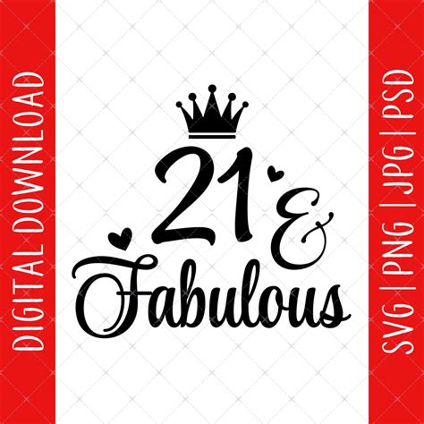 21 And Fabulous Svg Png  Psd Digital Download 21st Etsy Uk