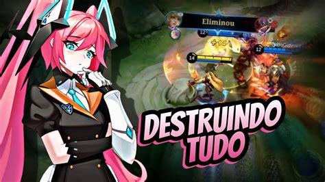 QUE DANO É ESSE LAYLINHA Acabando o time inimigo Mobile Legends