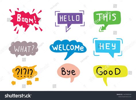 Hand Drawn Set Colorful Speech Bubbles Stock Vector Royalty Free