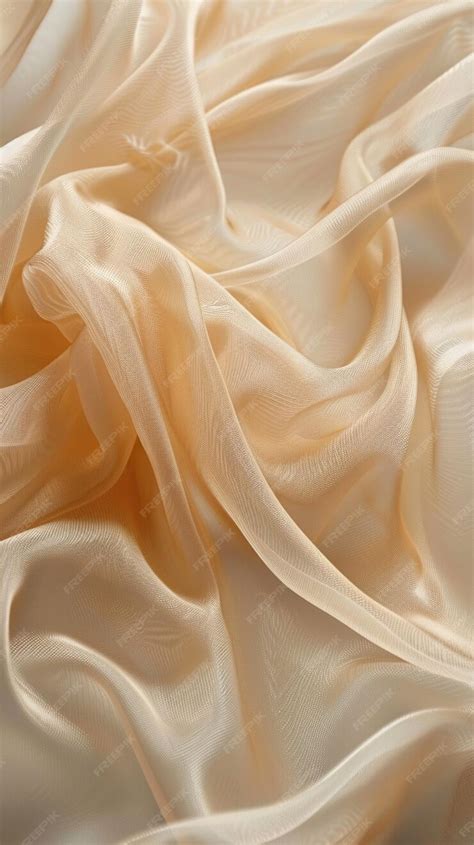 Premium Photo A Rippled Beige Silk Fabric Texture Background