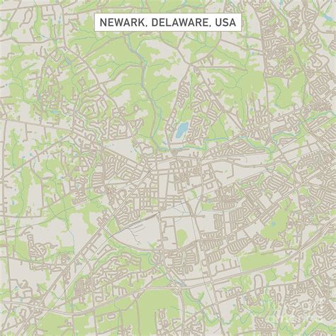 Newark Delaware US City Street Map Digital Art by Frank Ramspott