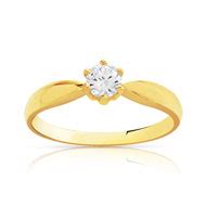 Bague Solitaire Or 750 Jaune 30 100e De Carat Femme Solitaire MATY