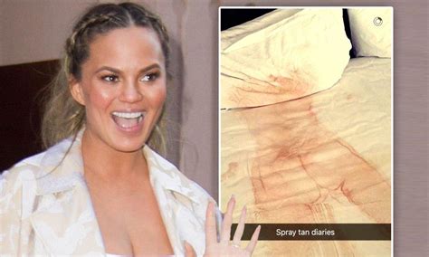 Making An Impression Chrissy Teigen Shares Funny Post Spray Tan Photo