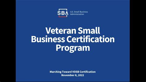 Veteran Small Business Certification Program Marching To VOSB