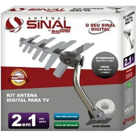 Kit Antena Externa Brasforma Shd K Cabo Coaxial Mastro De