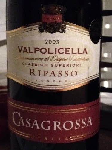 Casagrossa Valpolicella Ripasso Classico Superiore Vivino US