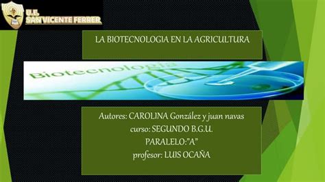 Biotecnologia En La Agricultura Ppt