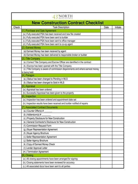 New Home Construction Contract Checklist Fill Out And Sign Online Dochub