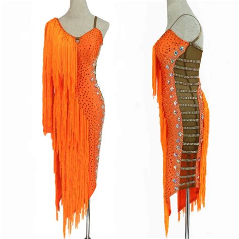 2020 Full Tassels Rhinestone Latin Dance Competition Dress Female Samba