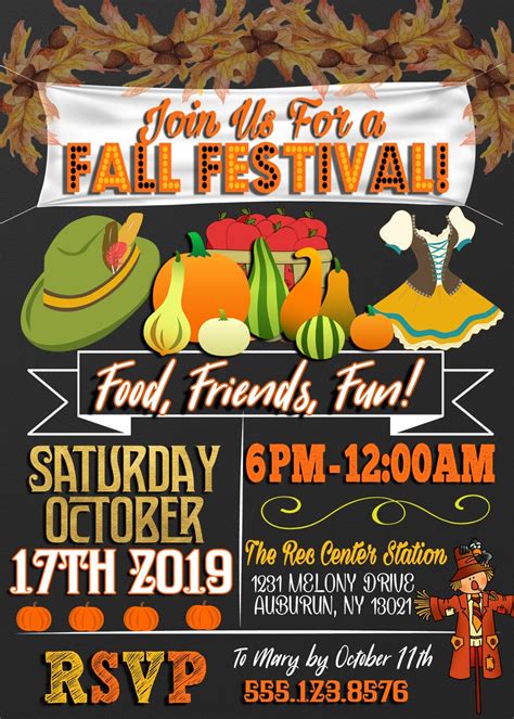 Unique Fall Festival Invitations Pumpkin Fall Harvest Party - Etsy