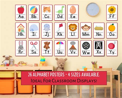 Abc Poster Pack Printable Classroom Alphabet Display Bulletin Board