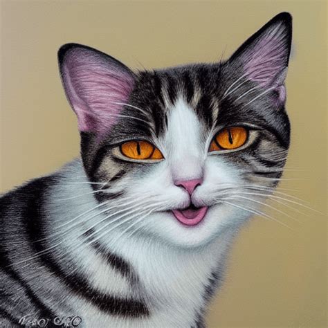 Beautiful Detailed Realistic Cat Painting · Creative Fabrica