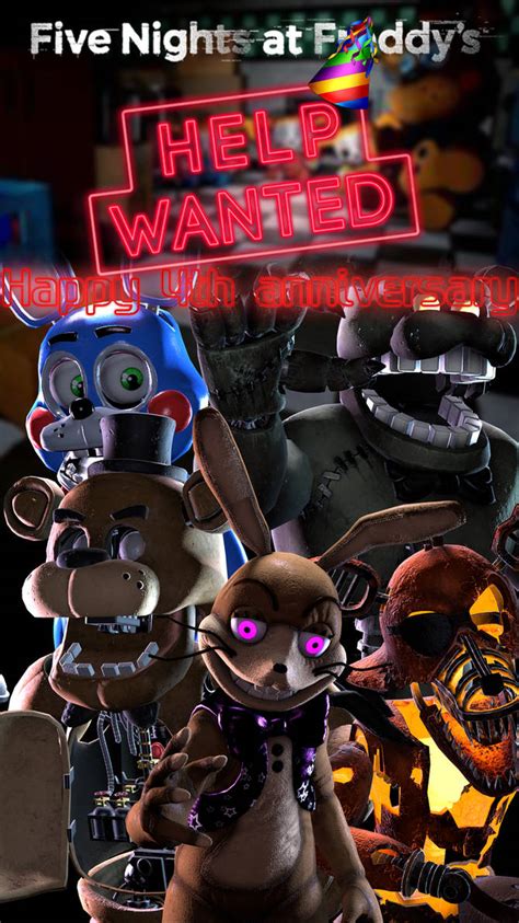 [fnaf Sfm] Happy 4th Anniversary Fnaf Help Wanted By Spring O Bonnie On