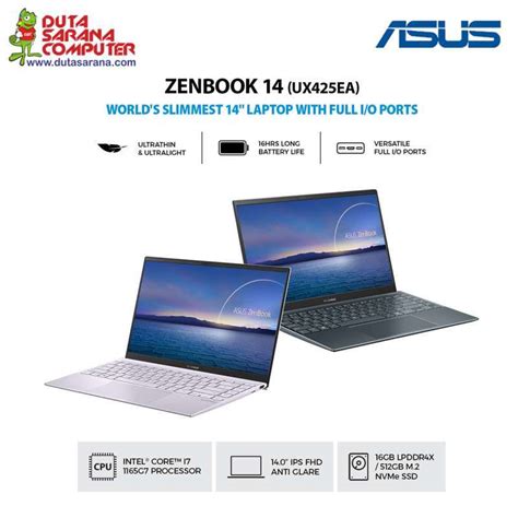 Jual Laptop Asus Zenbook UX425EA IPS751 Intel Core I7 1165G7 16GB