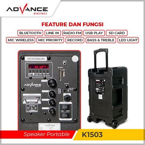 Advance Speaker K1503 New Speaker Meeting Bluetooth 15 Inch Free 2 Mic