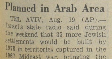 1973 35 Israeli Settlements Planned In Arab Area The New York Times