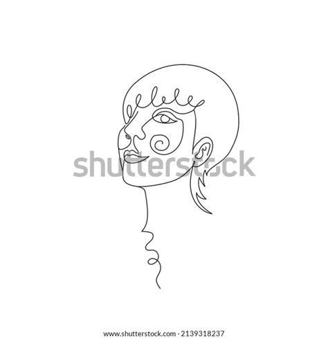 Female Face Single Line Drawing Portrait Stock Vector (Royalty Free ...