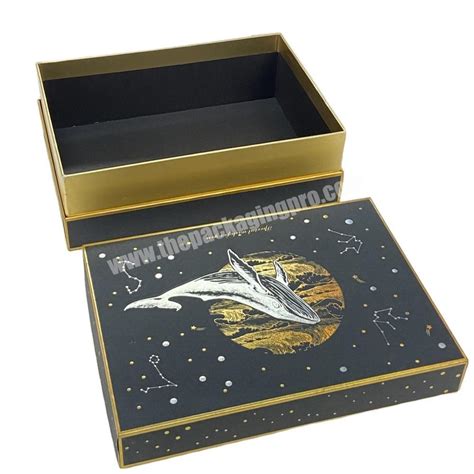 Luxury Glossy Logo Half Full Telescope Box Custom Printed Top Lid