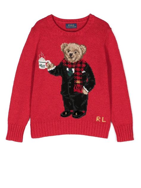 Ralph Lauren Kids Teddy Bear Ribbed Knit Jumper Farfetch