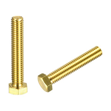 Brass Hex Bolts 3 8 16x2 1 4 2 Pack Fully Thread Grade 4 8 Machine