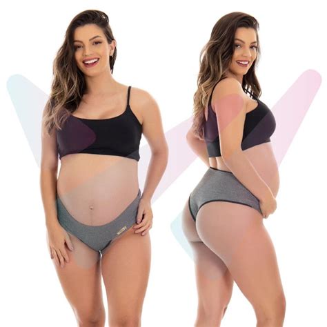 Kit Calcinhas Gestante Super Conforto Lingerie Cós Alto Tanga Grávida Pós Parto Maternidade