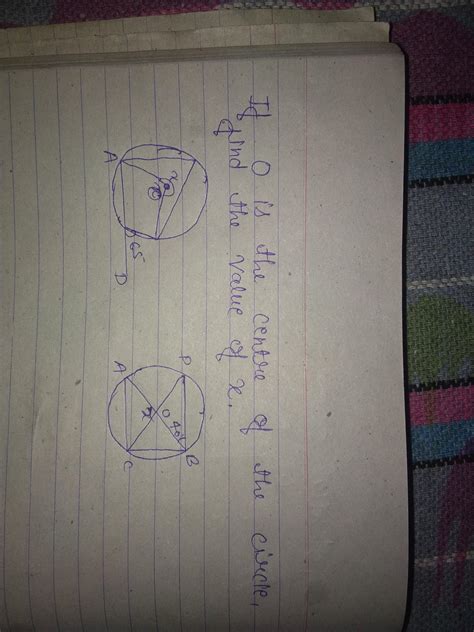 Find The Value Of X In The Given Figure Chapter Circle Class 9 Maths