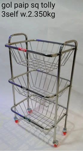 Inches Stainless Steel Fruit And Vegetable Basket Trolley Sliver