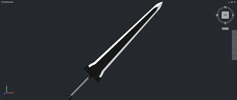 Kirito Black Iron Greatsword 3d Dwg